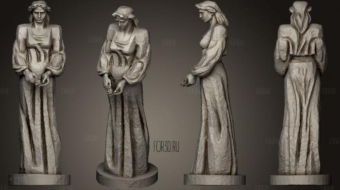 Woman with rose stl model for CNC